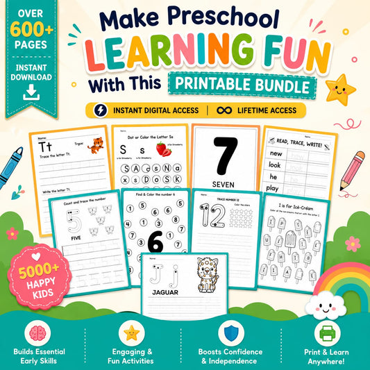 Preschool Learning Bundle – 600+ Printables