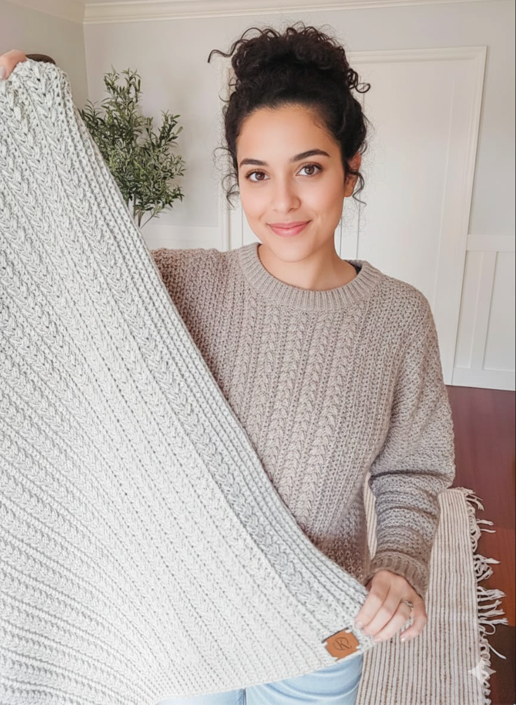 Braided Wheat Crochet Blanket Pattern PDF (16 Sizes)