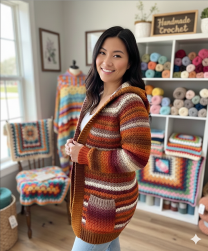 Suzette Raglan Crochet Cardigan Pattern + Video Tutorial (PDF)