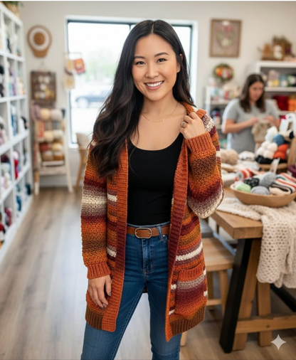 Suzette Raglan Crochet Cardigan Pattern + Video Tutorial (PDF)