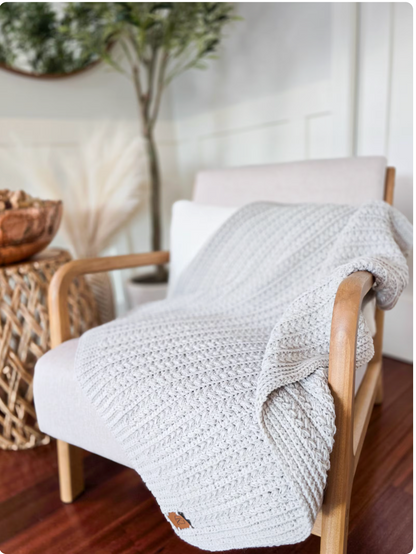 Braided Wheat Crochet Blanket Pattern PDF (16 Sizes)