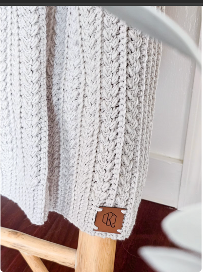 Braided Wheat Crochet Blanket Pattern PDF (16 Sizes)