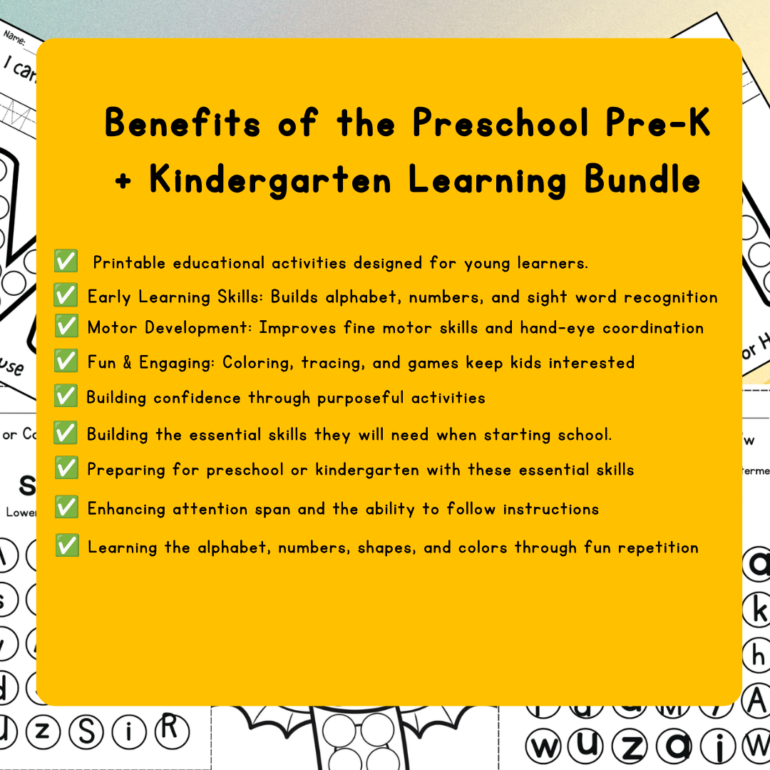 Preschool Learning Bundle – 600+ Printables